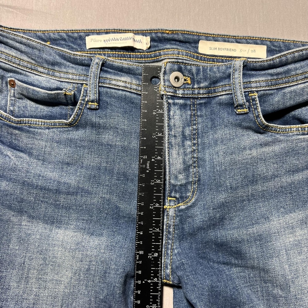 Pilcro Anthropologie The Letterpress Jeans Womens 28 Slim‎ Boyfriend Patchwork - Picture 13 of 16